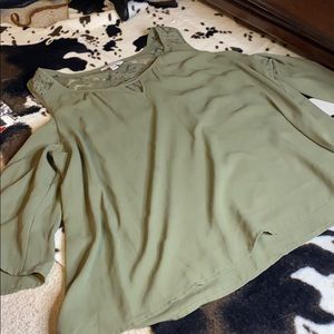 Candies olive green cold shoulder top